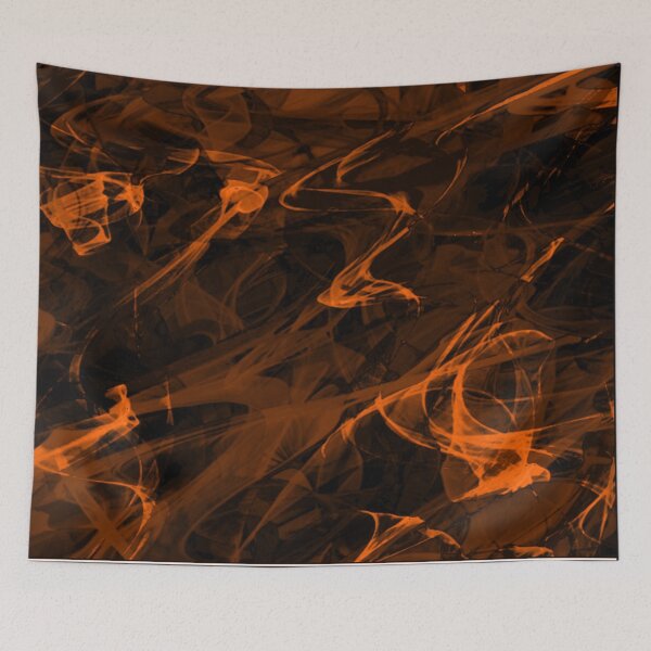 Item preview, Electrifying orange visual abstract art designed and sold by ByPeachyDesigns.