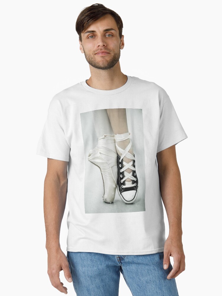 Thumbnail 1 of 7, Classic T-Shirt, Converse / Pointe Shoe designed and sold by enmphotography.