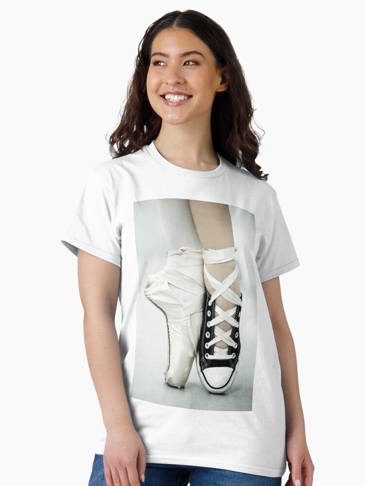 Thumbnail 2 of 7, Classic T-Shirt, Converse / Pointe Shoe designed and sold by enmphotography.