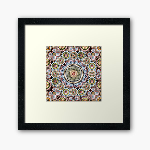 Arabic tiles Moroccan Mosaic Framed Art Print