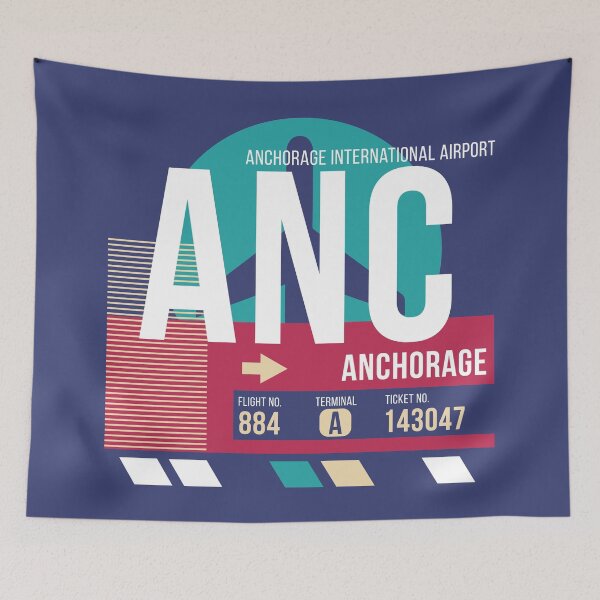 Item preview, Anchorage (ANC) Airport Code Baggage Tag designed and sold by SLAG-Creative.