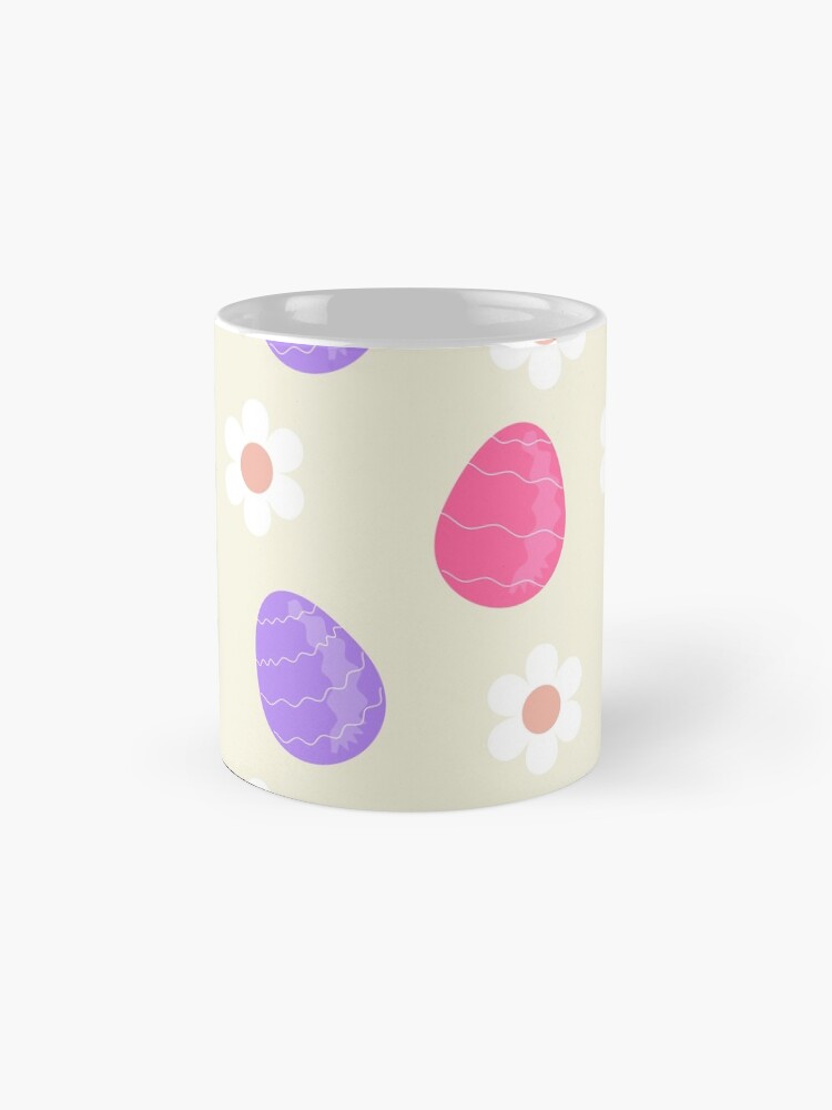 Thumbnail 4 of 6, Coffee Mug, Spring pattern with cute Easter eggs and flowers designed and sold by Victoria Riabov.