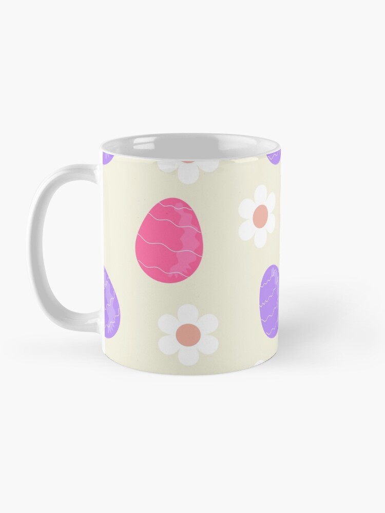 Thumbnail 3 of 6, Coffee Mug, Spring pattern with cute Easter eggs and flowers designed and sold by Victoria Riabov.