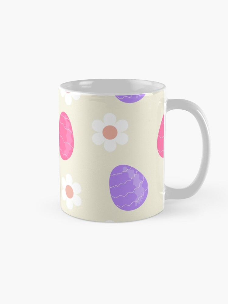 Thumbnail 5 of 6, Coffee Mug, Spring pattern with cute Easter eggs and flowers designed and sold by Victoria Riabov.