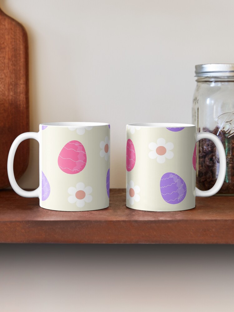 Thumbnail 2 of 6, Coffee Mug, Spring pattern with cute Easter eggs and flowers designed and sold by Victoria Riabov.