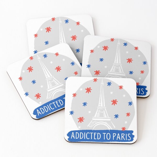 Item preview, Blue and Red "Addicted to Paris" Design designed and sold by MoninasArt.