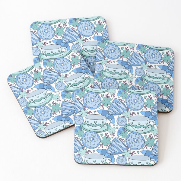 Item preview, Blue Tea Time Pattern designed and sold by willowsbunnies.