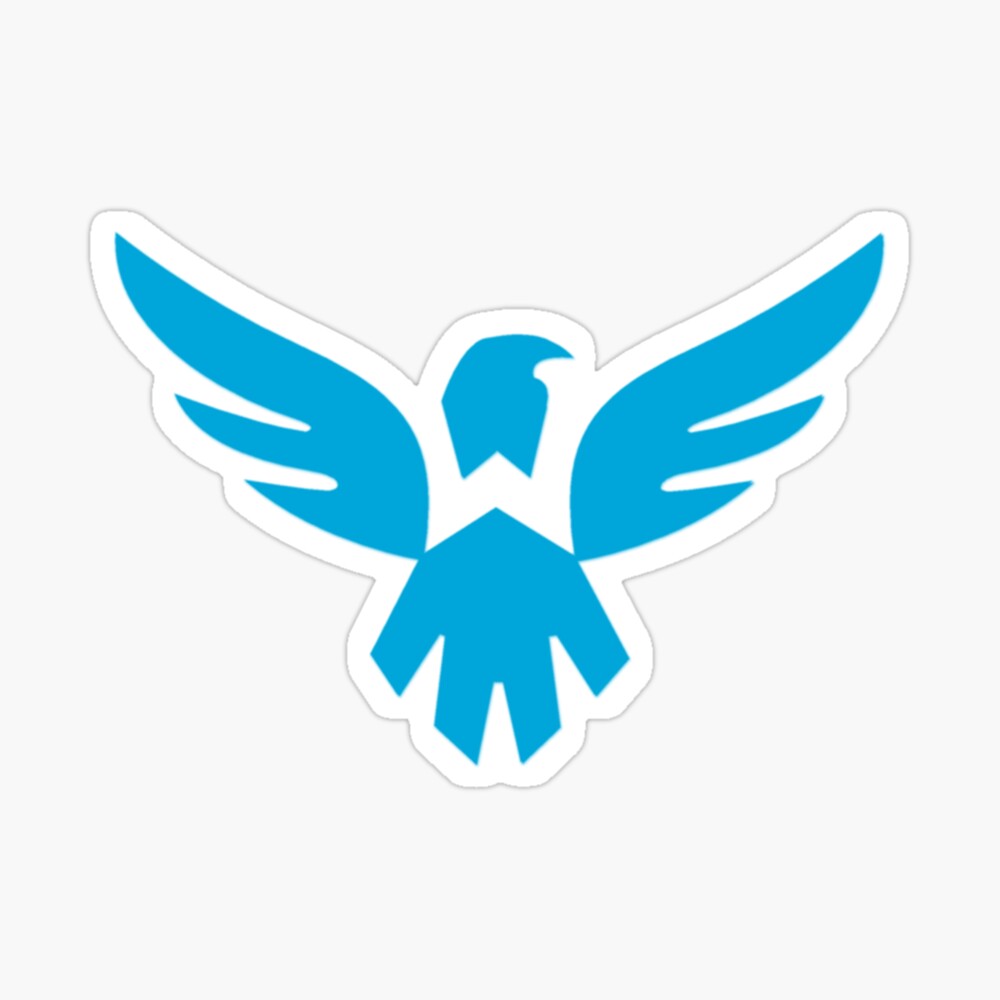 Minimalist logo of a blue eagle on Craiyon