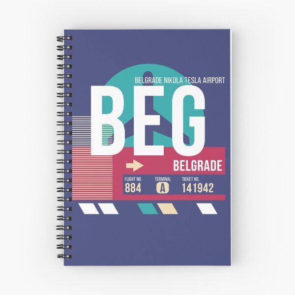 Aperçu de l'œuvre Étiquette de bagage de code d'aéroport de Belgrade (BEG) créée et vendue par SLAG-Creative.
