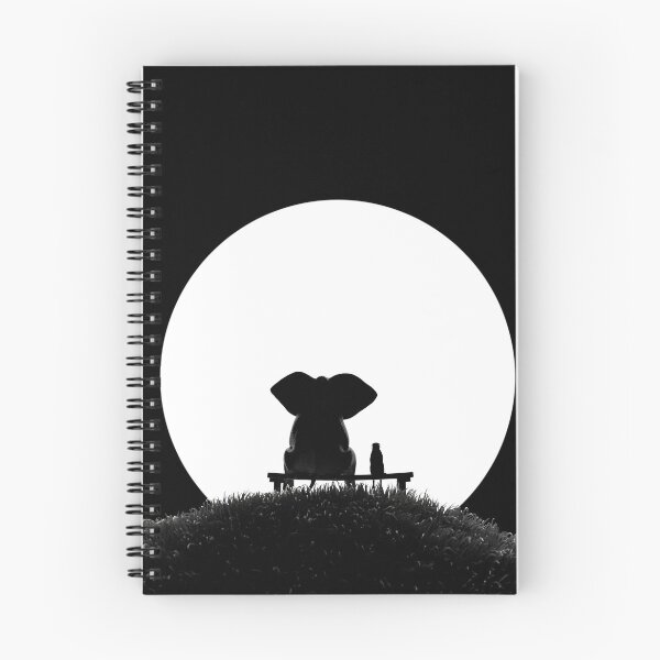 Item preview, elephant and dog look at the red moon  designed and sold by Mike Kiev art.