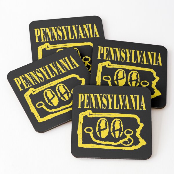 Item preview, Pennsylvania Grunge Smiling Face Black Background designed and sold by pelagio.