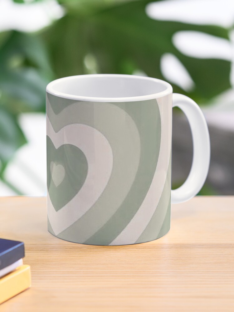 Aesthetic Hypnotic Brown Hearts Coffee Mug by Simple Decor - 11 oz