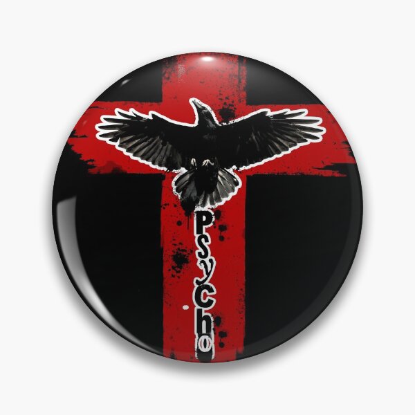 Item preview, Trash polka style raven on a red cross designed and sold by DarkDesign69.