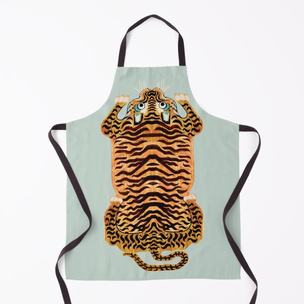 Item preview, Cute Golden Tibetan Tiger Rug in Sage designed and sold by Giddygoatthe3rd.