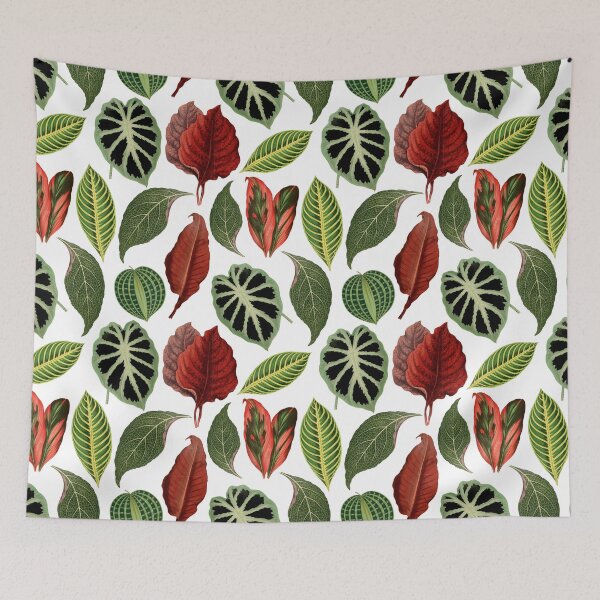 Item preview, House plant leaves indoor tropical jungle pattern cottagecore aesthetic designed and sold by PG Illustration.