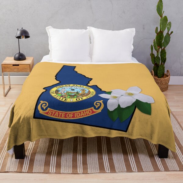 Item preview, State of Idaho Flag with State Flower Syringa designed and sold by Gsallicat.