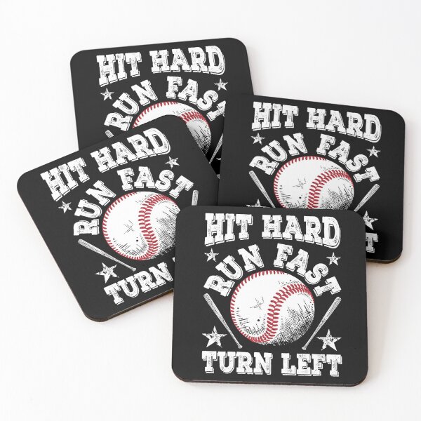 Item preview, Hit Hard Run Fast Turn Left - Baseball ,Softball, Funny Baseball, Hit Run turn,  designed and sold by BestDes.