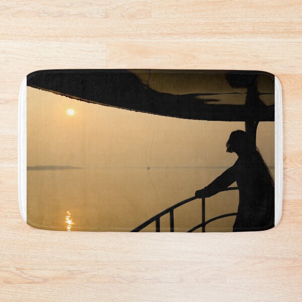 Item preview, Long haired woman enjoying sunset alone from the deck of the small ship designed and sold by FCEalin.