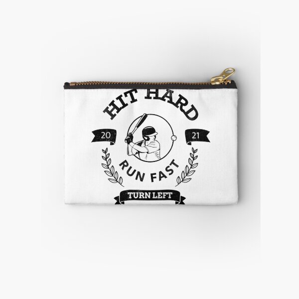 Item preview, Hit Hard Run Fast Turn Left Baseball MLB sports Bat Pitcher Catcher Hitter designed and sold by KLINESTORE.