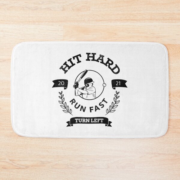 Item preview, Hit Hard Run Fast Turn Left Baseball MLB sports Bat Pitcher Catcher Hitter designed and sold by KLINESTORE.
