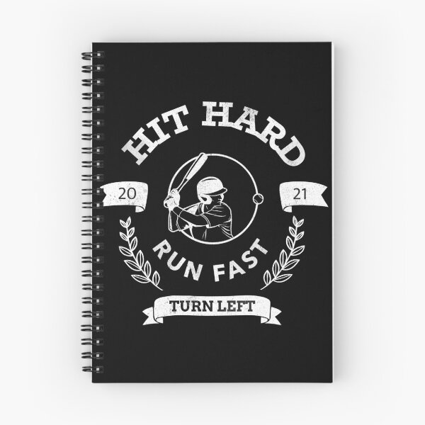 Item preview, Hit Hard Run Fast Turn Left Baseball MLB sports Bat Pitcher Catcher Hitter designed and sold by KLINESTORE.