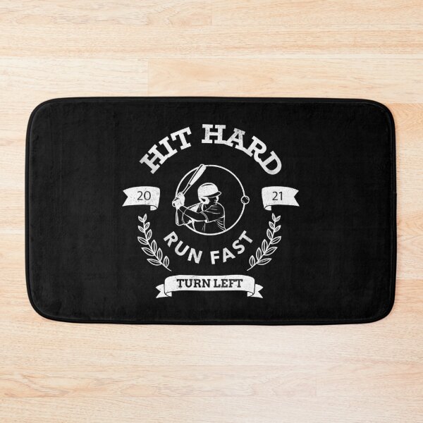 Item preview, Hit Hard Run Fast Turn Left Baseball MLB sports Bat Pitcher Catcher Hitter designed and sold by KLINESTORE.