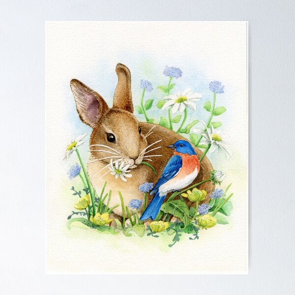 Item preview, Bunny and Bluebird designed and sold by Tracy Lizotte Studios.