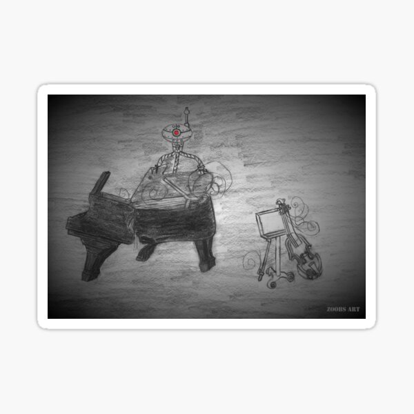 Item preview, The Piano and Violin Music Duet Destroyed by an Alien Martian Attack designed and sold by GrudleBay.