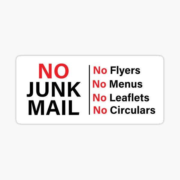 Item preview, No Junk Mail | No Junk mail Sign  designed and sold by Rexoo.