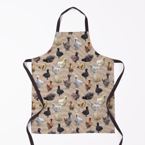 Item preview, Farmhouse Silkie Bantams on Natural Burlap Hessian designed and sold by StandoutSilkies.