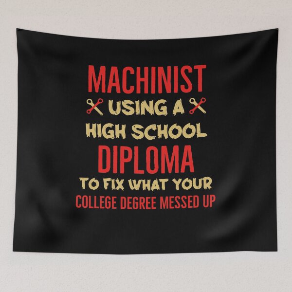 Item preview, Machinist Funny Diploma designed and sold by Luna1Shop.