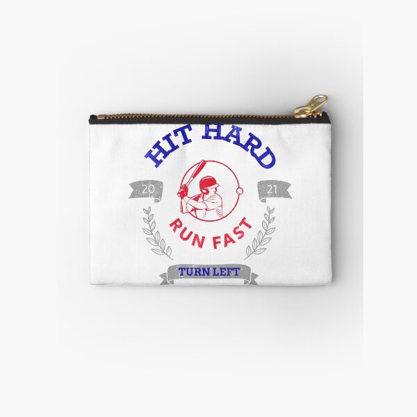 Item preview, Hit Hard Run Fast Turn Left Baseball MLB sports Bat Pitcher Catcher Hitter designed and sold by KLINESTORE.