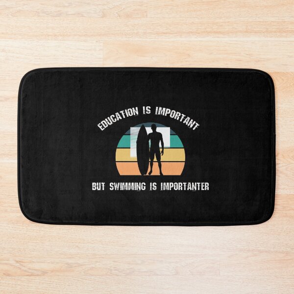 Item preview, Education Is Important But Swimming Is Importanter Retro Funny Surf Gift For Swimming Lovers designed and sold by pedrored369.