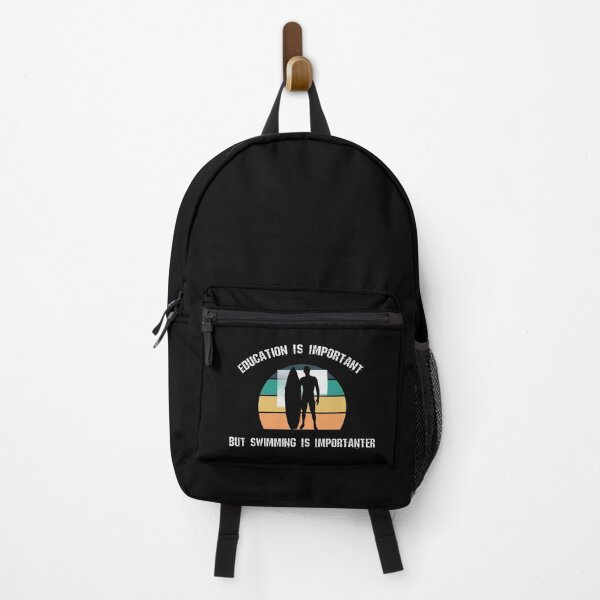 Item preview, Education Is Important But Swimming Is Importanter Retro Funny Surf Gift For Swimming Lovers designed and sold by pedrored369.
