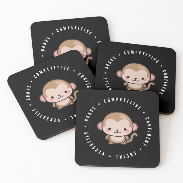 Item preview, cute chinese zodiac | year of the monkey | personality traits | brave, competitive, confident, social, versatile designed and sold by cocoCabot.