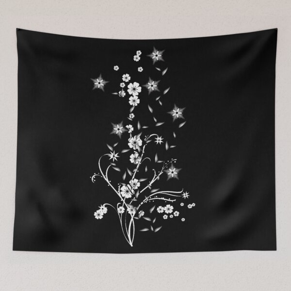 Item preview,  black and white flowers designed and sold by haneen15.