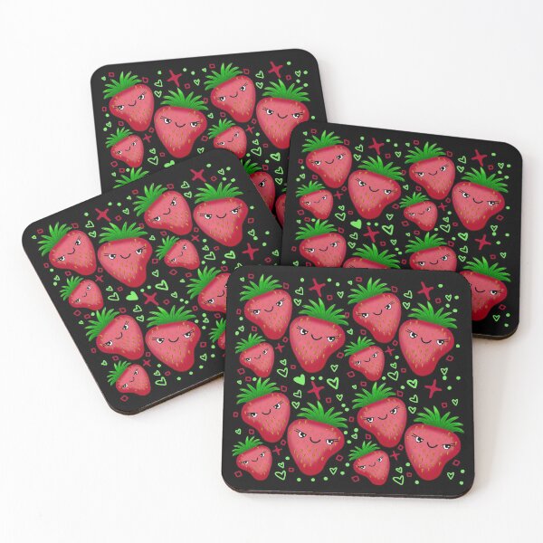 Item preview, Dark angry Strawberries pattern designed and sold by jazzydevil.
