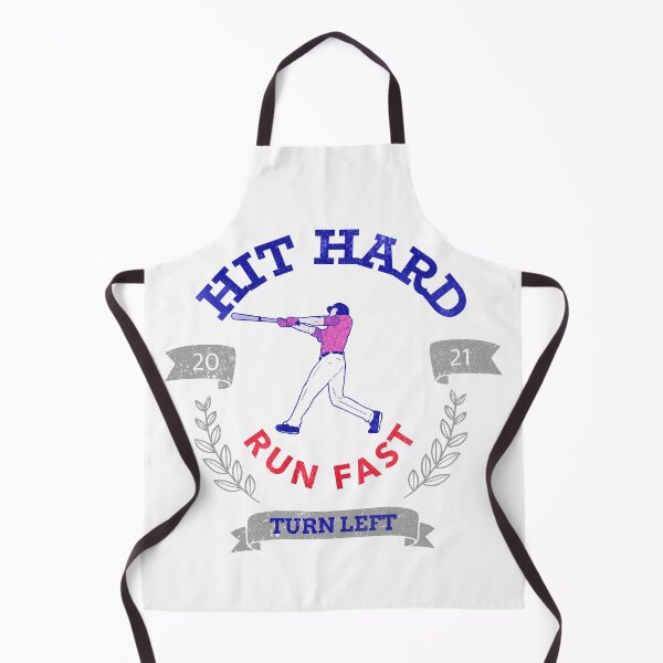 Item preview, Hit Hard Run Fast Turn Left Baseball MLB sports Bat Pitcher Catcher Hitter designed and sold by KLINESTORE.