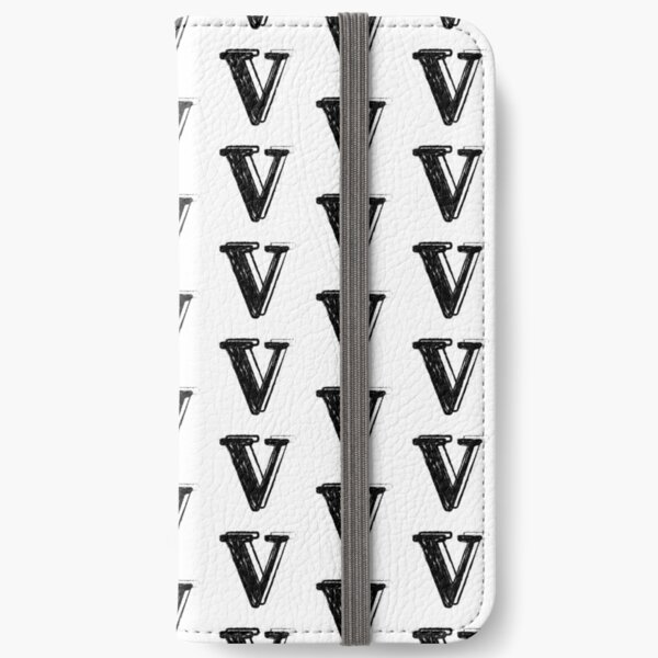 Black chalk letter V iPhone Wallet
