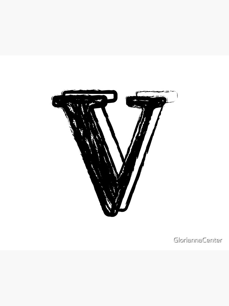 Black chalk letter V by GloriannaCenter