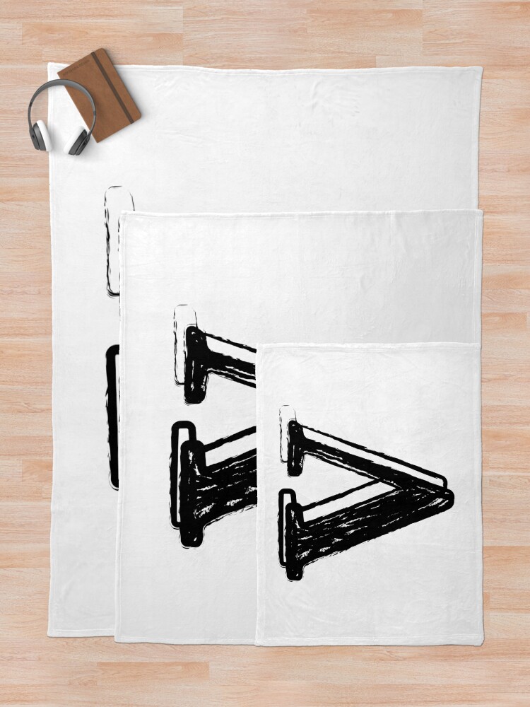 Alternate view of Black chalk letter V Throw Blanket