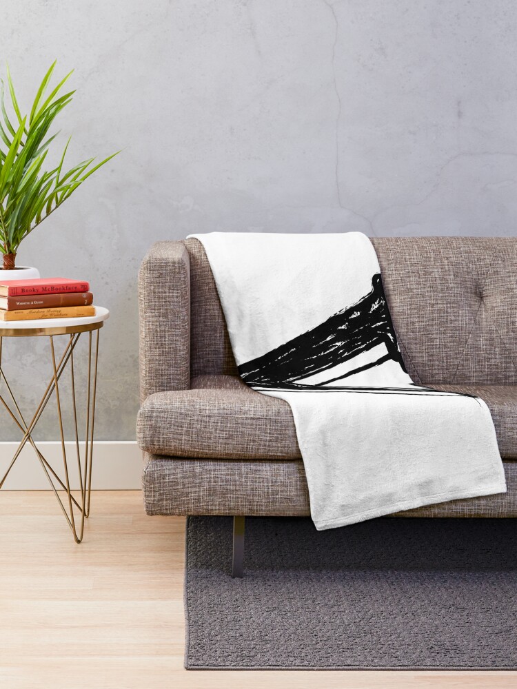 Alternate view of Black chalk letter V Throw Blanket