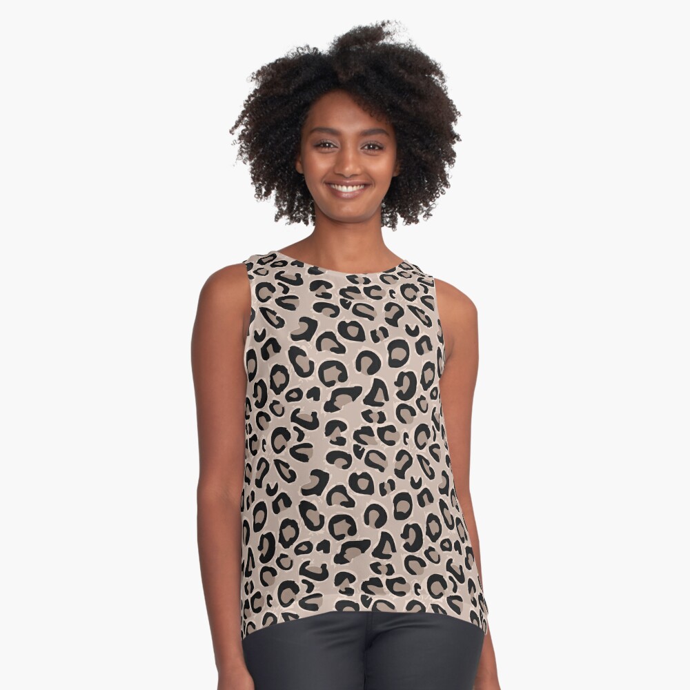 cheetah print sleeveless top