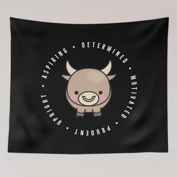 Item preview, cute chinese zodiac | year of the ox | personality traits | aspiring, determined, motivated, prudent, upright designed and sold by cocoCabot.