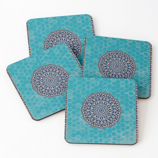 Item preview, Islamic Mosaic Art - Turquoise and Navy designed and sold by Sahel Designs.