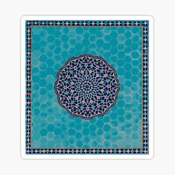 Item preview, Islamische Mosaikkunst - Türkis und Marine designed and sold by Sahel Designs.