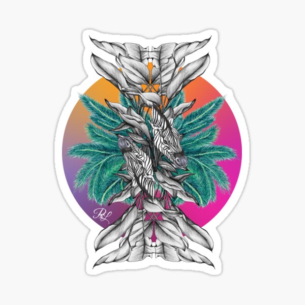 Zebra Palm Tree Sticker