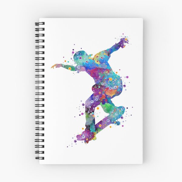 Item preview, Boy Skateboard Colorful Watercolor Silhouette designed and sold by LotusGifts.