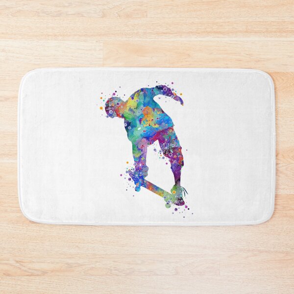 Item preview, Boy Skateboard Nose Grab Trick Watercolor Silhouette designed and sold by LotusGifts.