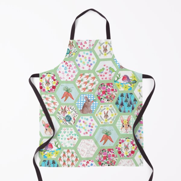 Item preview, Spring Rabbit Floral Patchwork hexagons designed and sold by MagentaRose.